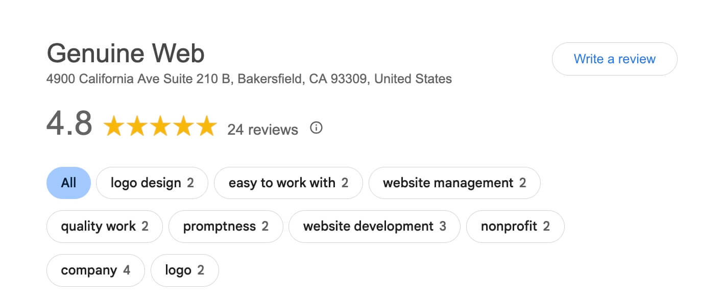 Genuine Web Reviews on Google